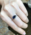 SJ1432 - Blue Sapphire 0.94 Carat with Diamond 0.18 Carat Ring Set in 18 Karat White Gold