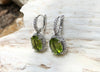 SJ1998 - Peridot with Diamond Earrings Set in 18 Karat White Gold Settings