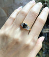 SJ1949 - Blue Sapphire with Diamond Ring Set in 18 Karat Gold Settings