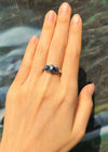 JR0040O - Blue Star Sapphire & Diamond Ring Set in 18 Karat White Gold Setting