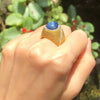 SJ2067 - Blue Star Sapphire with Diamond Ring Set in 18 Karat Gold Settings