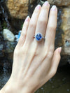 SJ1828 - GIA Certified 3cts Ceylon Blue Sapphire with Diamond Ring Set in Platinum