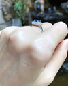SJ1952 - Blue Sapphire with Diamond Ring Set in 18 Karat White Gold Settings