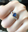 SJ1326 - Blue Sapphire with Diamond Ring Set in 18 Karat Gold Settings