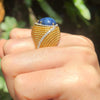 SJ2067 - Blue Star Sapphire with Diamond Ring Set in 18 Karat Gold Settings