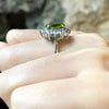 SJ3028 - Peridot with Cubic Zirconia Ring set in Silver Settings
