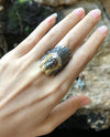 SJ1228 - Diamond Native American Ring Set in 18 Karat Gold Settings