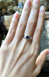 SJ1914 - Blue Sapphire with Diamond Ring Set in 18 Karat White Gold Settings