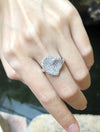 SJ1227 - Diamond Heart Ring Set in 18 Karat White Gold Settings
