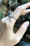 SJ6081 - Blue Sapphire with Diamond Ring Set in 18 Karat White Gold Settings