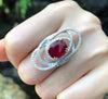 SJ1426 - Ruby with Diamond Ring Set in 18 Karat White Gold Setting