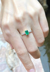 JR0616W - Emerald & Diamond Ring Set in 18 Karat Gold Setting
