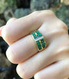 SJ1346 - Emerald with Diamond Ring Set in 18 Karat Gold Settings