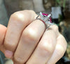 SJ1946 - Ruby with Diamond Ring Set in 18 Karat White Gold Settings