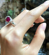 SJ1946 - Ruby with Diamond Ring Set in 18 Karat White Gold Settings