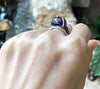 SJ1986 - Amethyst with Pink Sapphire Ring Set in 18 K White Gold