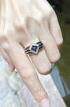 SJ1176 - Blue Sapphire with Diamond Ring Set in 18 Karat Gold Settings