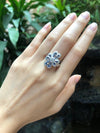 SJ1846 - Diamond with Blue Sapphire Ring Set in 18 Karat White Gold Settings
