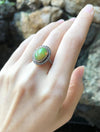 SJ2892 - Opal with Brown Diamond Ring Set in 18 Karat Rose Gold Settings