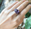 SJ1986 - Amethyst with Pink Sapphire Ring Set in 18 K White Gold