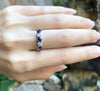 SJ1927 - Blue Sapphire with Diamond Ring Set in 18 Karat White Gold Settings