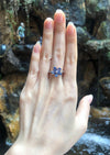 SJ2066 - Blue Sapphire with Diamond Ring Set in 18 Karat Rose Gold Settings