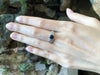 SJ6130 - Round Blue Sapphire with Diamond Ring Set in Platinum 950 Settings