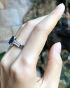 SJ1360 - Blue Sapphire with Diamond Ring Set in 18 Karat White Gold Settings