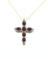 SJ2949 - Cabochon Ruby with Diamond Pendant set in 18 Karat Gold Settings