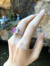 SJ6135 - GIA Certified Unheated 4 Cts Pink Sapphire with Diamond Ring in 18Kt White Gold