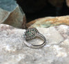 SJ3111 - Emerald with Diamond Ring Set in 18 Karat White Gold Settings