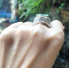 SJ2006 - Green Sapphire with Diamond Ing Set in 18 Karat White Gold Settings