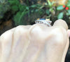 SJ1986 - Marquise Blue Sapphire with Diamond Ring Set in 18 Karat White Gold Settings