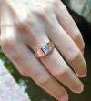 SJ1974 - White Sapphire Ring Set in 18 Karat Rose Gold Settings