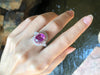 SJ6135 - GIA Certified Unheated 4 Cts Pink Sapphire with Diamond Ring in 18Kt White Gold