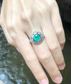 JR0233P - Emerald & Diamond Ring Set in 18 Karat White Gold Setting