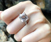 SJ1206 - Morganite with Diamond Ring Set in 18 Karat White Gold Settings