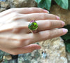 SJ3105 - Peridot, Pink Sapphire with Diamond Ring Set in 18 Karat Gold Settings