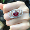 SJ1426 - Ruby with Diamond Ring Set in 18 Karat White Gold Setting