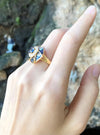 JR0214P - Blue Sapphire & Diamond Ring Set in 18 Karat Gold Setting
