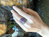 SJ2186 - Pink Sapphire with Brown Diamond Ring Set in 18 Karat White Gold Settings