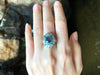 SJ6096 - Blue Sapphire with Emerald and Diamond Ring Set in 18 Karat White Gold Settings
