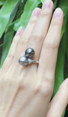 JRB4027 - Tahitian South Sea Pearl & Diamond Ring Set in 18 Karat White Gold Setting
