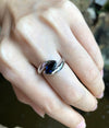 SJ6041 - Blue Sapphire Ring Set in 18 Karat White Gold Settings