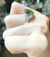 SJ1160 - Peridot with Diamond Ring Set in 18 Karat White Gold Settings