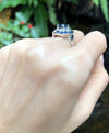 SJ1366 - Blue Sapphire with Diamond Ring Set in 18 Karat White Gold Settings