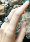JR0233P - Emerald & Diamond Ring Set in 18 Karat White Gold Setting