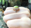 SJ2892 - Opal with Brown Diamond Ring Set in 18 Karat Rose Gold Settings