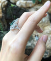 JR0381S - Green Tourmaline & Diamond Ring in 18k White Gold Setting
