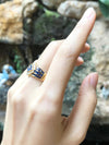 SJ1176 - Blue Sapphire with Diamond Ring Set in 18 Karat Gold Settings